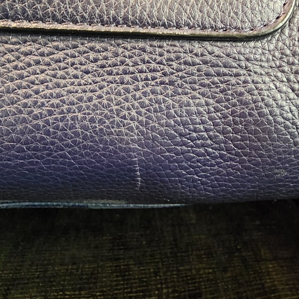 Sam Edelman Navy Blue Leather Satchel with Reversible Studded Shoulder Strap - Picture 9 of 12